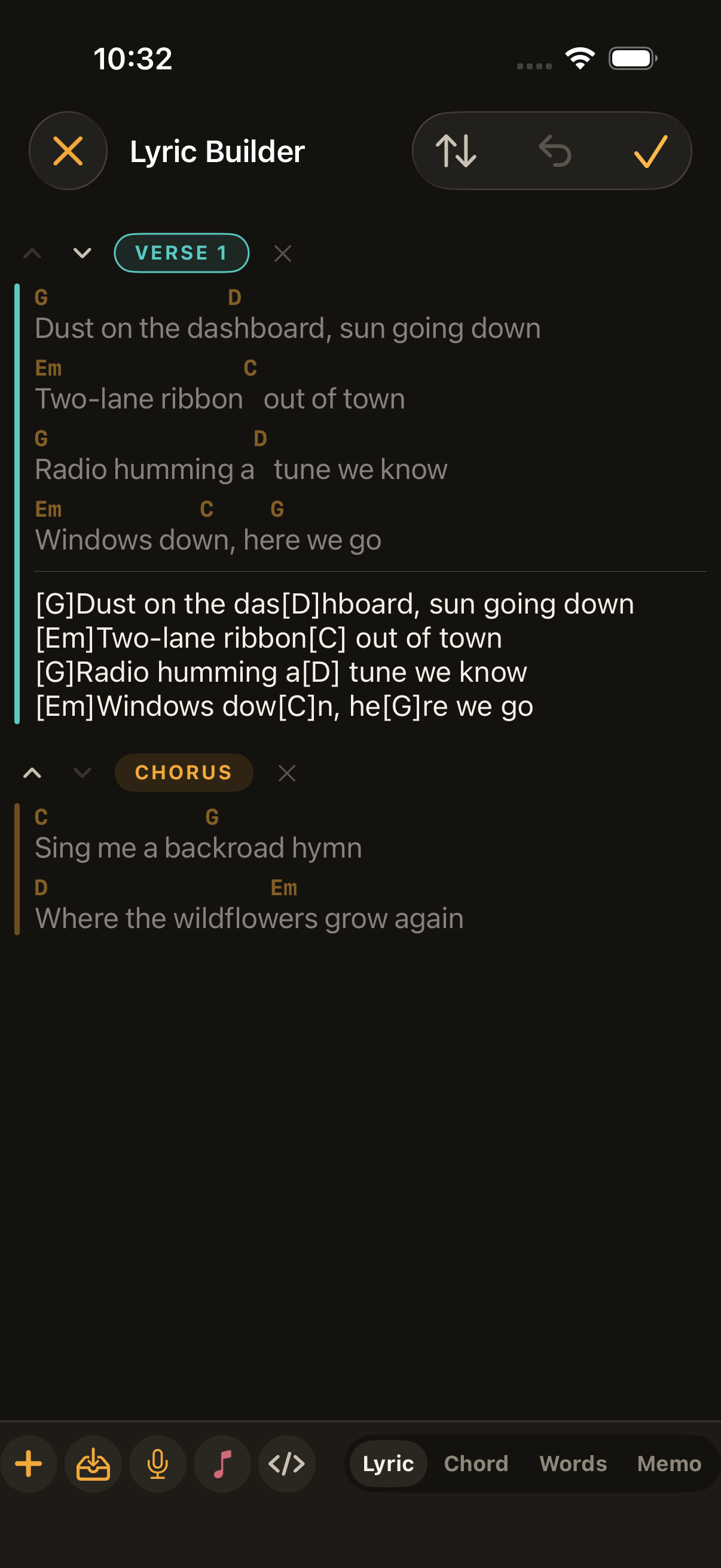 MusicianOS — Lyric Builder