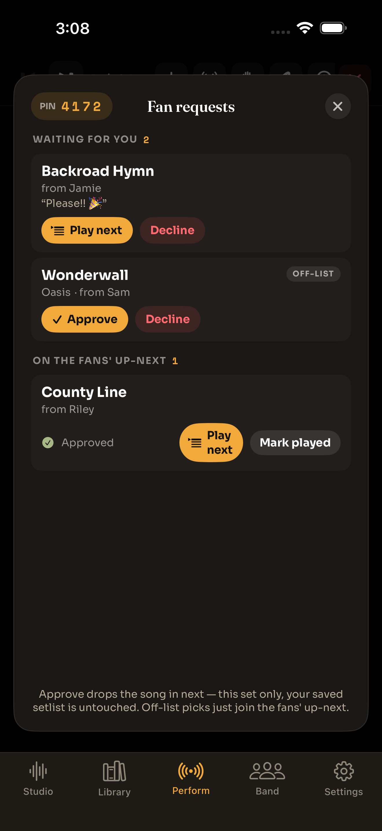 MusicianOS Pro+ — Live Show Mode